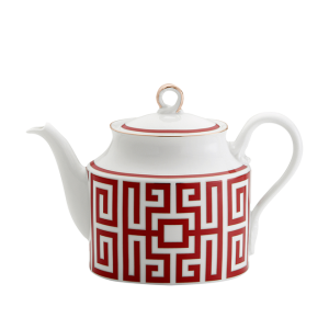 Ginori Labirinto Scarlet Teapot w /Cover - 30 oz.